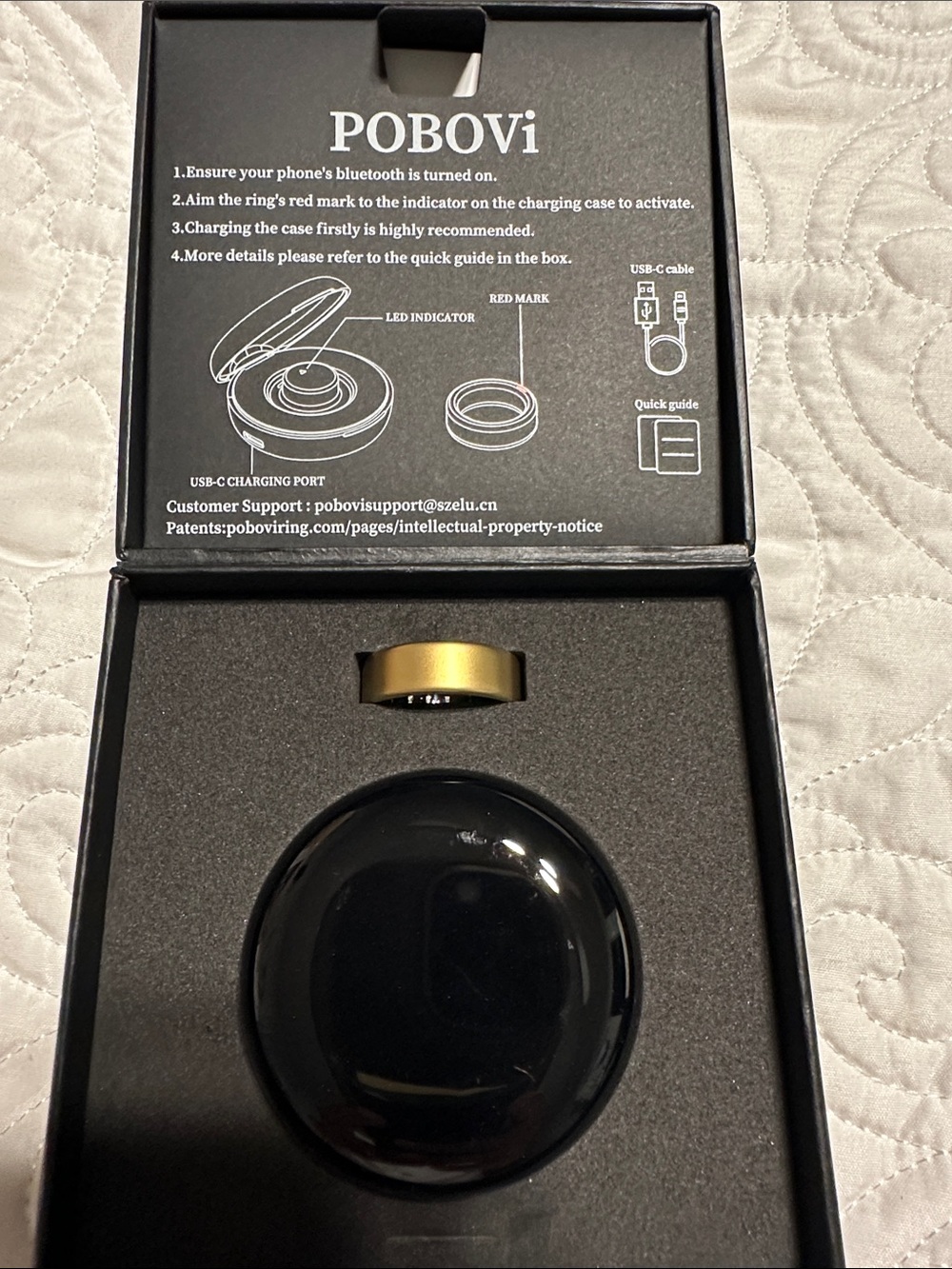 Smart Ring Black Jewelry Box for Men